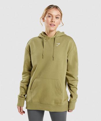 Sudadera Con Capucha Gymshark Entrenamiento Oversized Mujer Verde | CO 2035JPQ